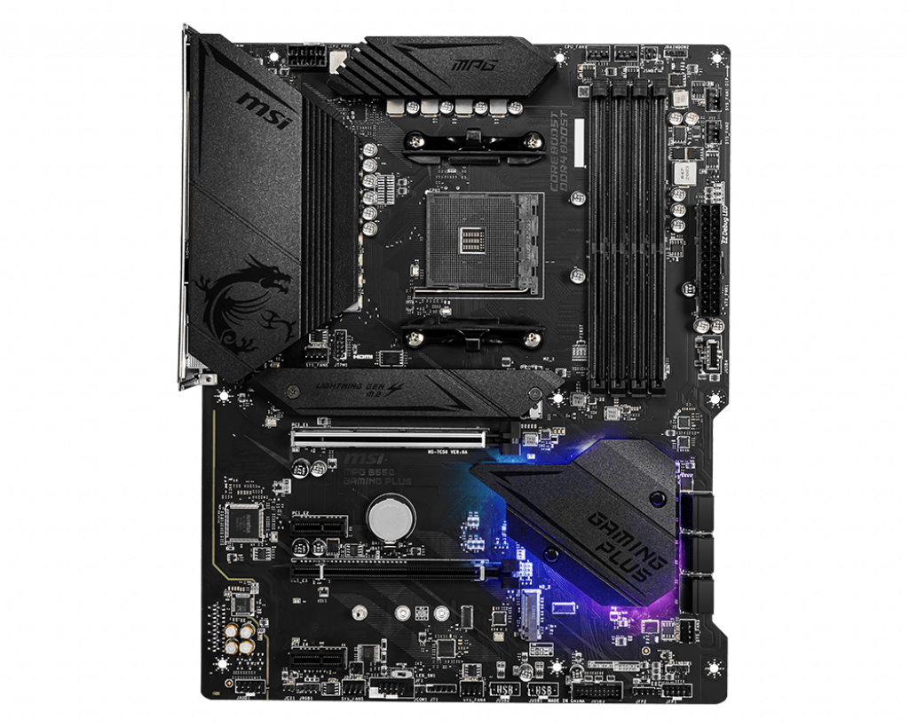 MSI MPG B550 GAMING PLUS DDR4 4400MHZ 1XHDMI 1XDP 2XM.2 USB 3.2 ATX AM4 (AMD AM4 5000/4000G/3000 SERİLERİ İLE UYUMLU) - Görsel 2