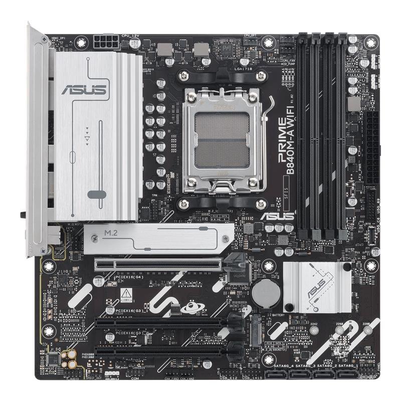 ASUS PRIME B840M-A WIFI DDR5 7600MT/S 1XHDMI 2XDP 3XM.2 MATX AM5 (AMD AM5 9000/8000/7000 SERİLERİ İLE UYUMLU) - Görsel 2
