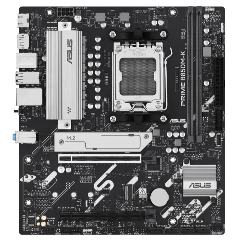 ASUS PRIME B850M-K DDR5 8400MHZ 1XHDMI 1XDP 2XM.2 USB2.0 MATX AM5(AMD AM5 9000/8000/7000 SERİLERİ İLE UYUMLU) - Görsel 2