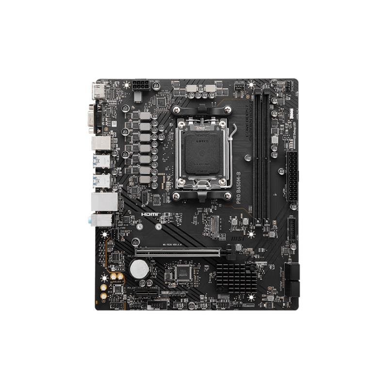 MSI PRO B650M-B DDR5 6800MHZ 1XVGA 1XHDMI 1XM.2 USB 3.2 MATX AM5 (AMD AM5 9000/8000/7000 SERİLERİ İLE UYUMLU) - Görsel 2