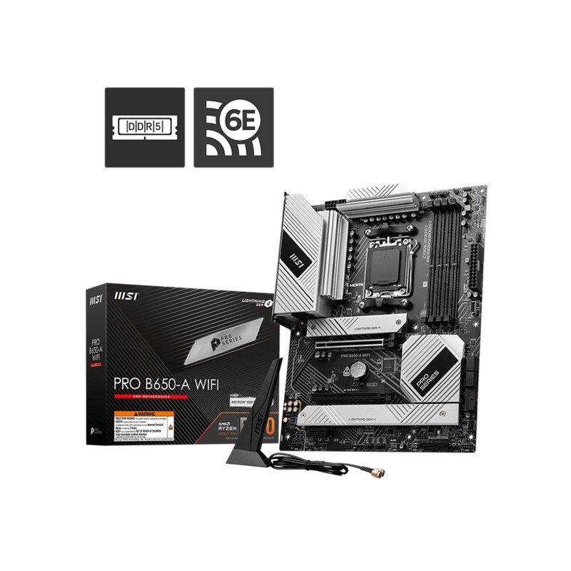 MSI PRO B650-A WIFI DDR5 7600MHZ 1XHDMI 3XM.2 USB ATX AM5 (AMD AM5 9000/8000/7000 SERİLERİ İLE UYUMLU)