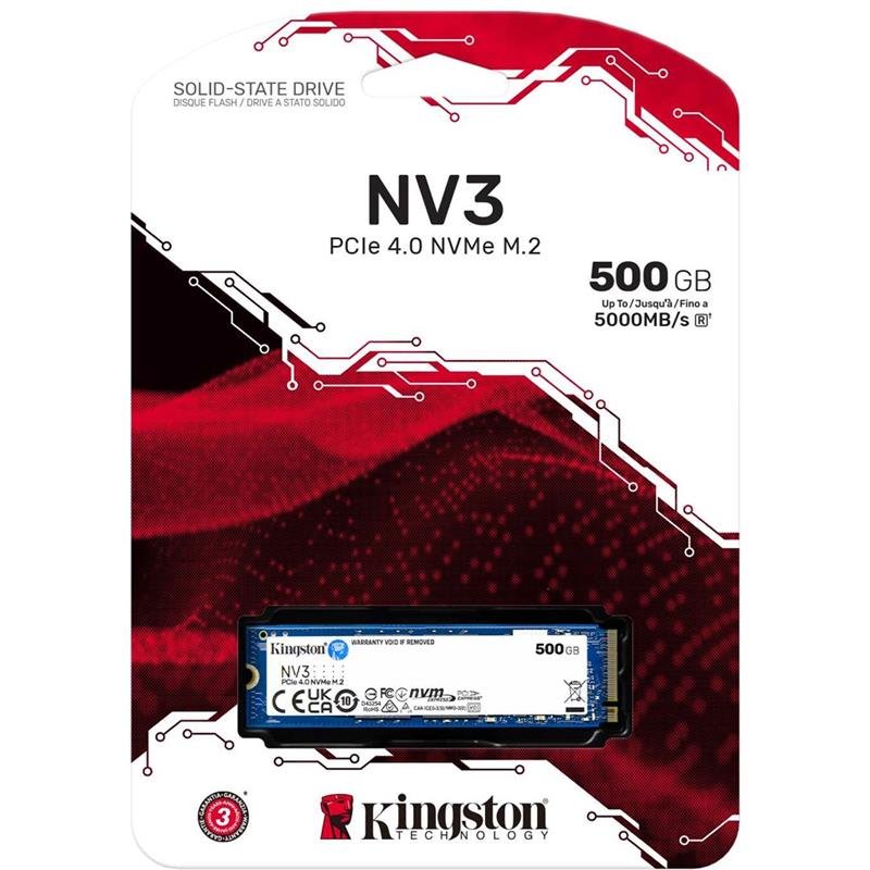 500 GB KINGSTON NV3 M.2 NVME PCIE GEN4 5000/3000MBS SNV3S/500G - Görsel 3