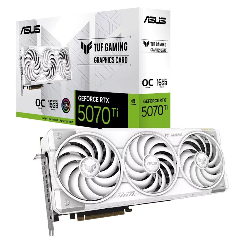 ASUS GEFORCE TUF-RTX5070TI-O16G-WHITE-GAMING 16GB GDDR7 256BIT 2XHDMI 3XDP EKRAN KARTI