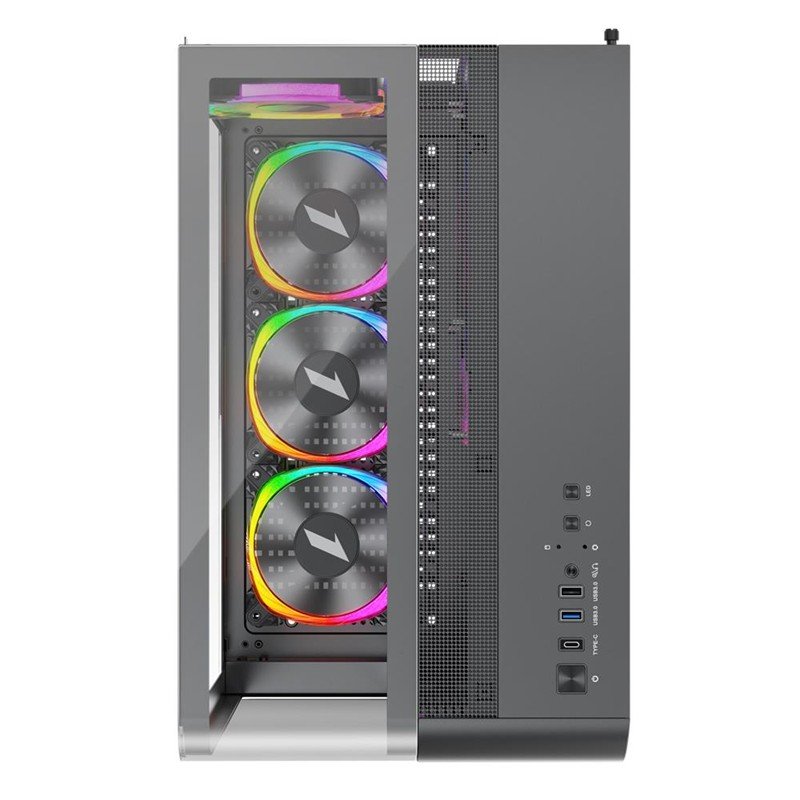 1ST PLAYER RT7 SİYAH DIGITAL 850W 80+ GOLD FULL MODÜLER 4X12CM ARGB 3 TARAFLI TEMPERLİ CAM USB 3.0 - TYPE C ATX KASA - Görsel 2