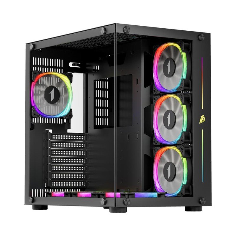 1ST PLAYER SP8 SİYAH 750W 80+ SILVER ATX 3.1 ARGB 7X12CM FAN TEMPERLİ CAM USB 3.0 ATX KASA - Görsel 2
