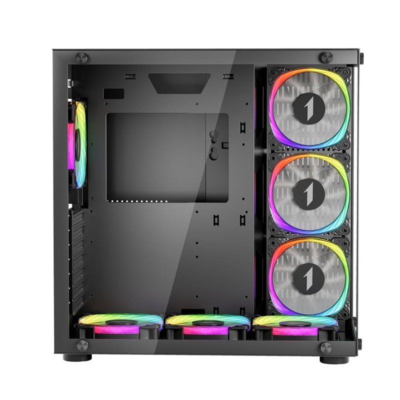 1ST PLAYER SP8 SİYAH 750W 80+ SILVER ATX 3.1 ARGB 7X12CM FAN TEMPERLİ CAM USB 3.0 ATX KASA - Görsel 3