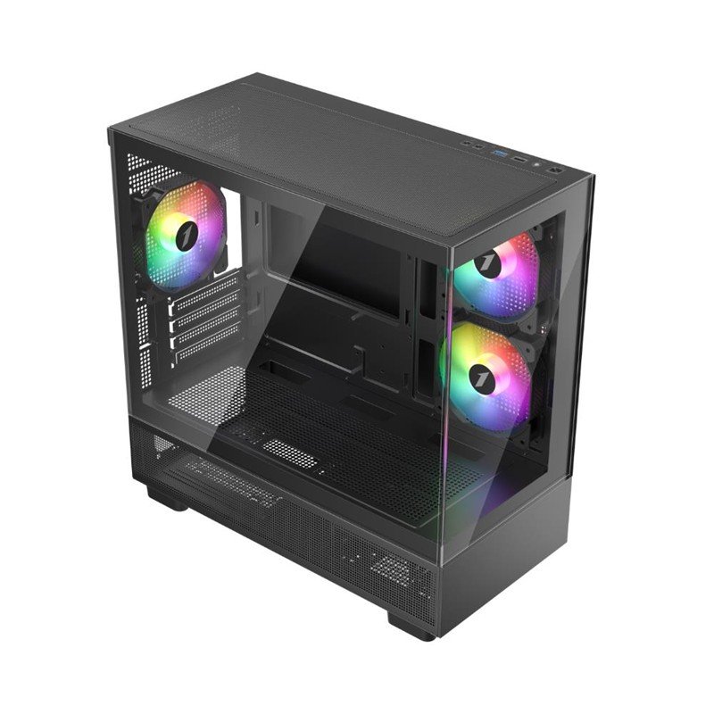 1ST PLAYER MIKU Mİ5 SİYAH 750W 80+ ATX 3.1 SILVER ARGB 6X12CM FAN TEMPERLİ CAM USB 3.0 M-ATX KASA - Görsel 3