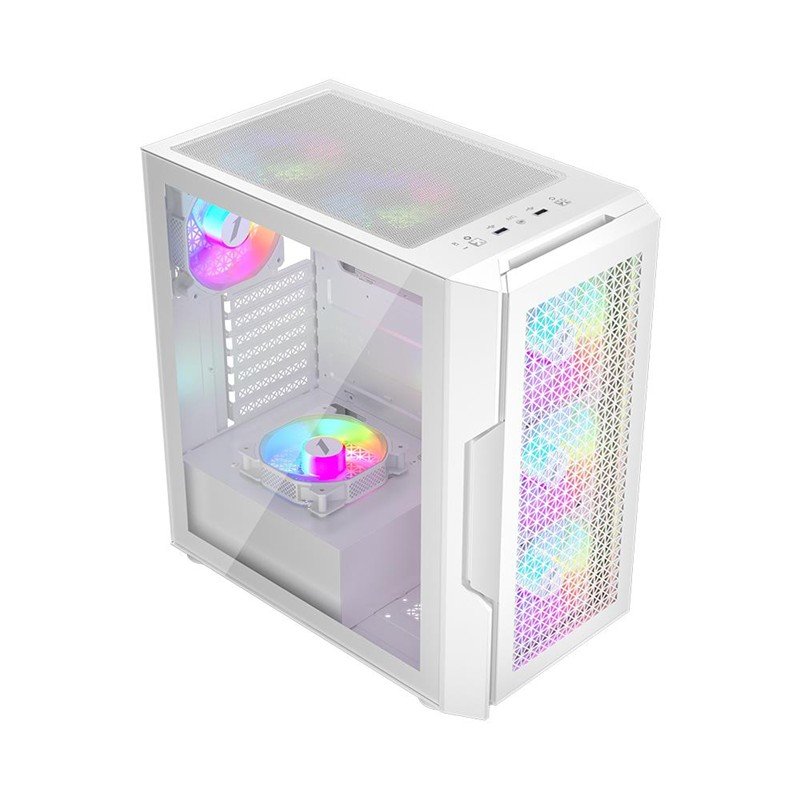 1ST PLAYER TRILOBITE T7 BEYAZ 650W 80+ ARGB 4X12CM FAN TEMPERLİ CAM MESH USB 3.0 ATX KASA - Görsel 5