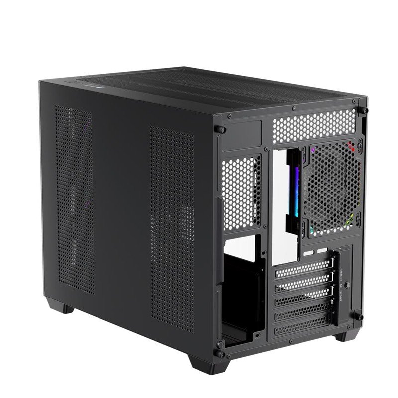 1ST PLAYER BV6 SİYAH ACK 650W 80+ BRONZE ARGB 3X12CM FAN PANORAMİK TEMPERLİ CAM USB 3.0 M-ATX KASA - Görsel 5