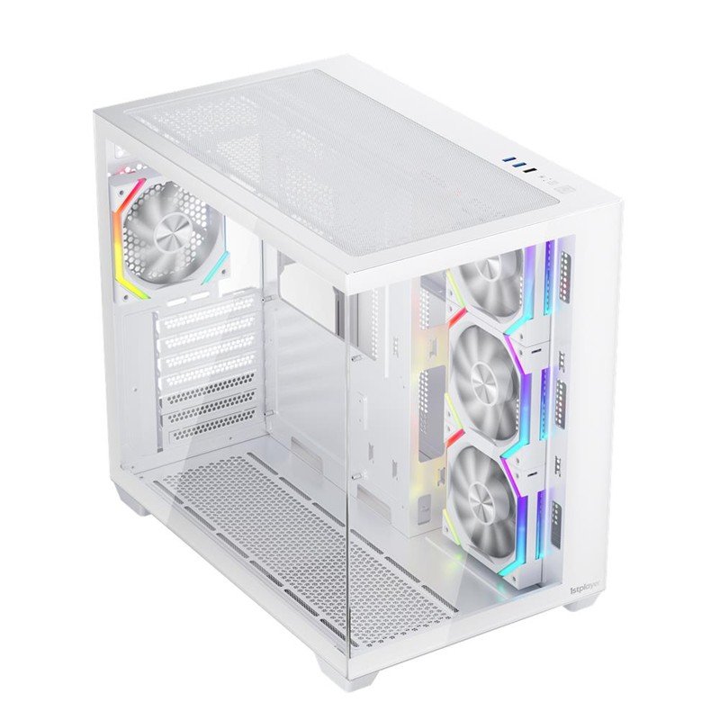 1ST PLAYER BV7 BEYAZ ACK 750W 80+ BRONZE ARGB 4X12CM FAN PANORAMİK TEMPERLİ CAM USB 3.0 ATX KASA - Görsel 2