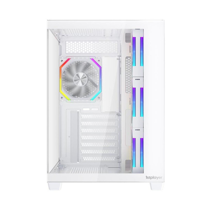 1ST PLAYER BV7 BEYAZ ACK 750W 80+ BRONZE ARGB 4X12CM FAN PANORAMİK TEMPERLİ CAM USB 3.0 ATX KASA - Görsel 3