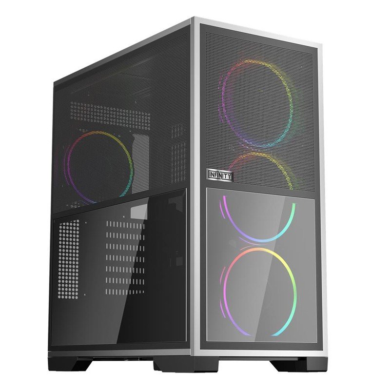 1ST PLAYER IF8 BTF SİYAH ARGB 4X12CM FAN TERS ÇEVİRİLEBİLİR TEMPERLİ CAM MESH PANELLER USB 3.0 E-ATX - Görsel 7