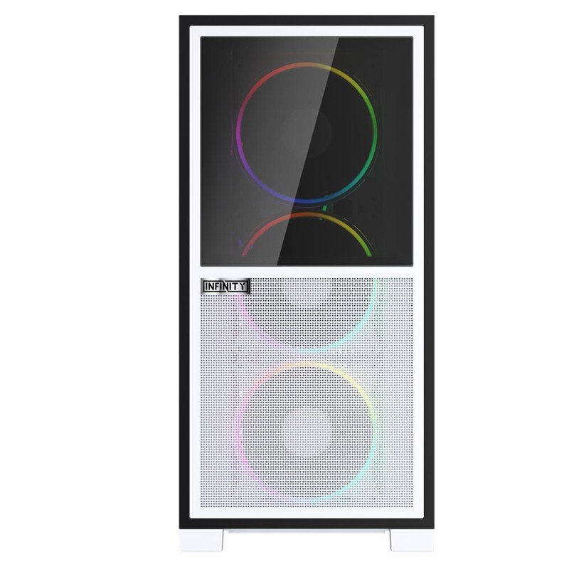 1ST PLAYER IF8 BTF BEYAZ ARGB 4X12CM FAN TERS ÇEVİRİLEBİLİR TEMPERLİ CAM MESH PANELLER USB 3.0 E-ATX - Görsel 3