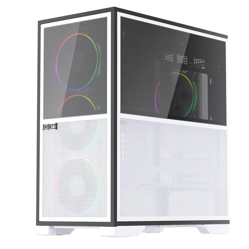 1ST PLAYER IF8 BTF BEYAZ ARGB 4X12CM FAN TERS ÇEVİRİLEBİLİR TEMPERLİ CAM MESH PANELLER USB 3.0 E-ATX - Görsel 4