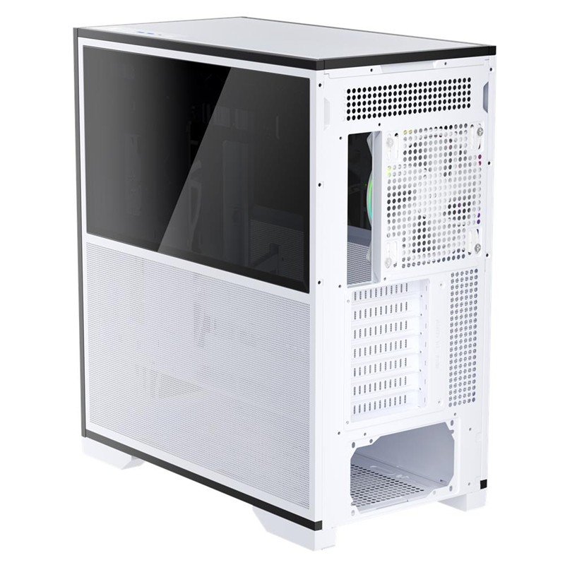 1ST PLAYER IF8 BTF BEYAZ ARGB 4X12CM FAN TERS ÇEVİRİLEBİLİR TEMPERLİ CAM MESH PANELLER USB 3.0 E-ATX - Görsel 5