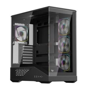 1ST PLAYER GM7 BTF SİYAH ARGB 4X12CM FAN TEMPERLİ CAM USB 3.0 TYPE-C ATX KASA