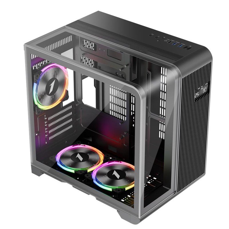 1ST PLAYER RT5 SİYAH DIGITAL 650W 80+ BRONZE 3X12CM ARGB TEMPERLİ CAM USB 3.0 M-ATX KASA - Görsel 3