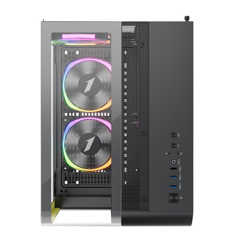 1ST PLAYER RT5 SİYAH DIGITAL 650W 80+ BRONZE 3X12CM ARGB TEMPERLİ CAM USB 3.0 M-ATX KASA - Görsel 7