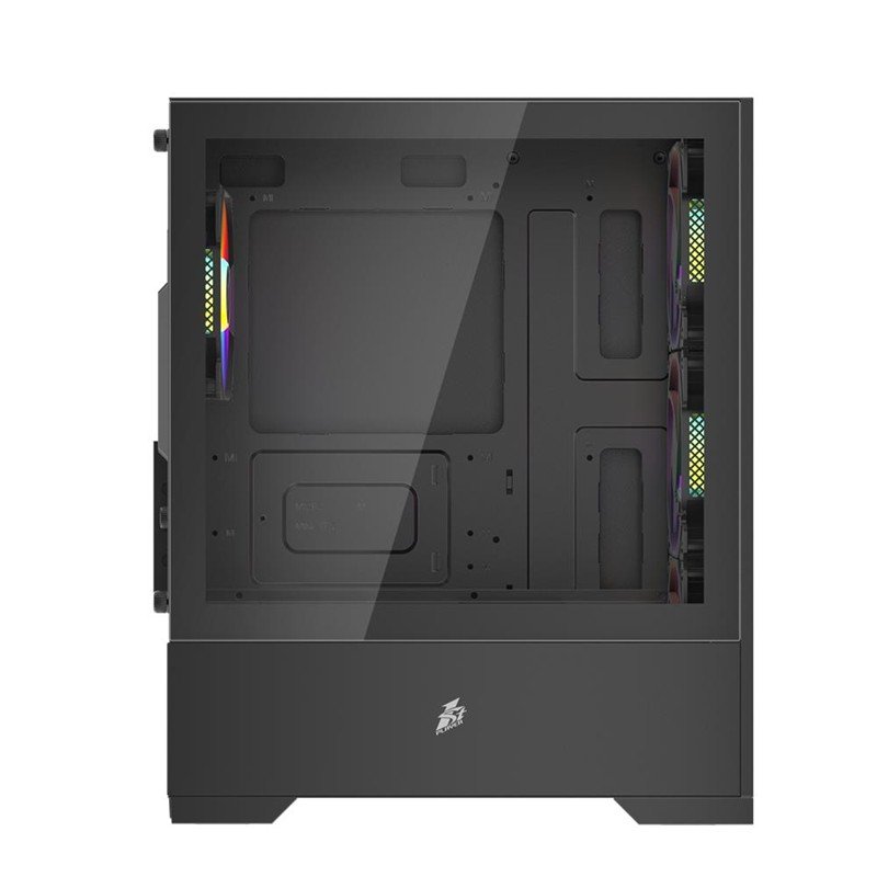 1ST PLAYER GO2 SİYAH 550W 4X12CM RAINBOW FAN TEMPERLİ CAM USB 3.0 M-ATX KASA - Görsel 3