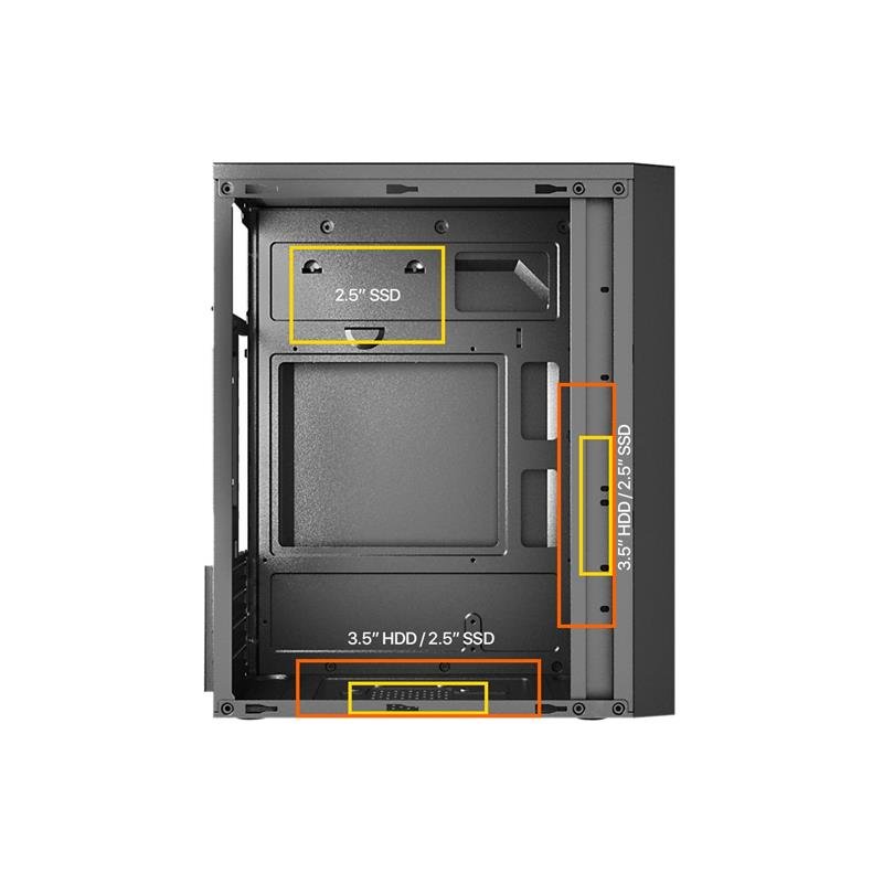 FRISBY FC-2710B 300W 1X120MM FAN USB 2.0 MINI TOWER SİYAH KASA - Görsel 5