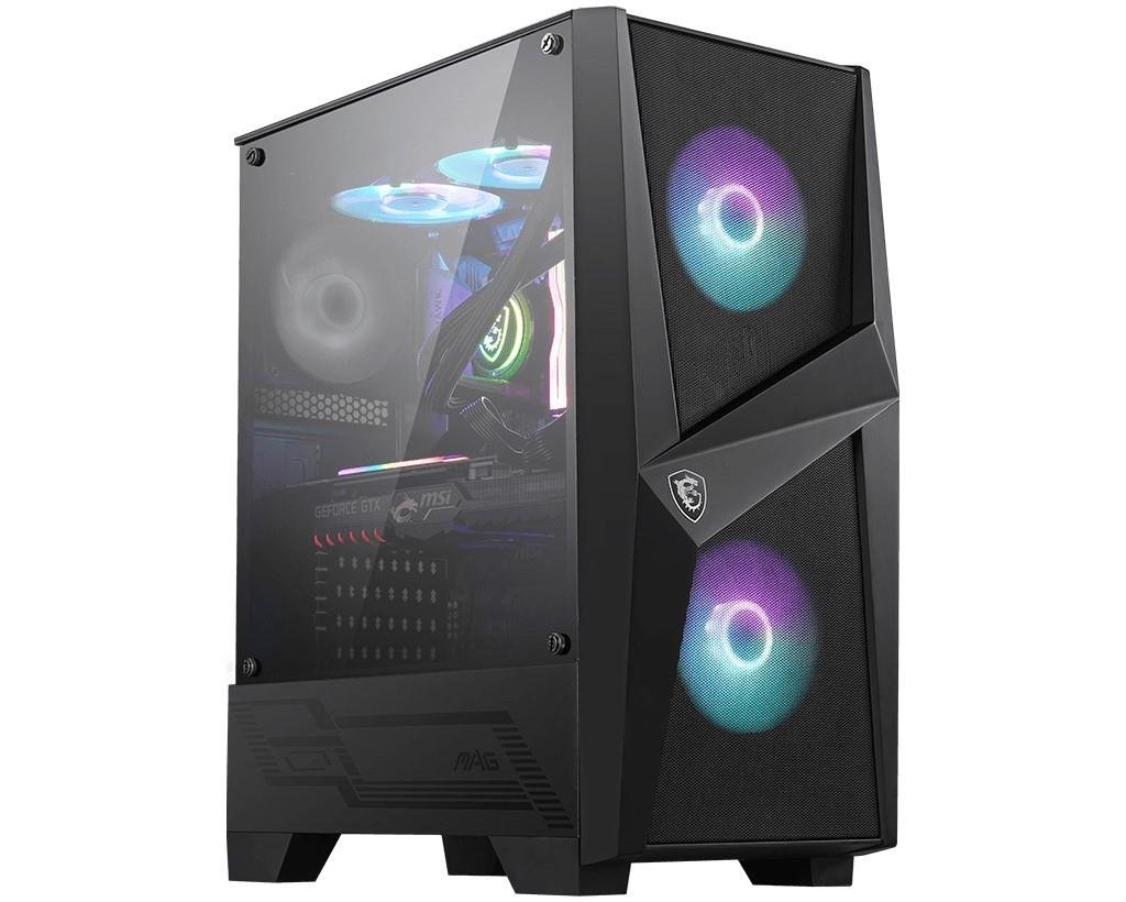 MSI MAG FORGE 100R TEMPERLI CAM ARGB PSU YOK 2X120MM 1X120MM GAMING ATX KASA SİYAH - Görsel 2