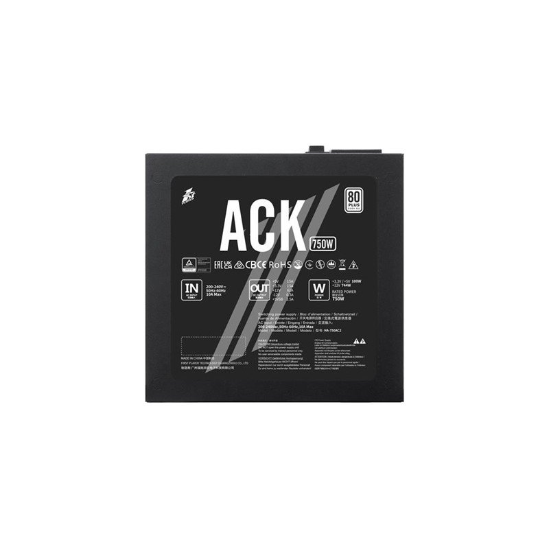 1ST PLAYER ACK 750W 80+ AKTİF PFC 14CM FAN 5 YIL GARANTİLİ SİYAH GÜÇ KAYNAĞI - Görsel 3
