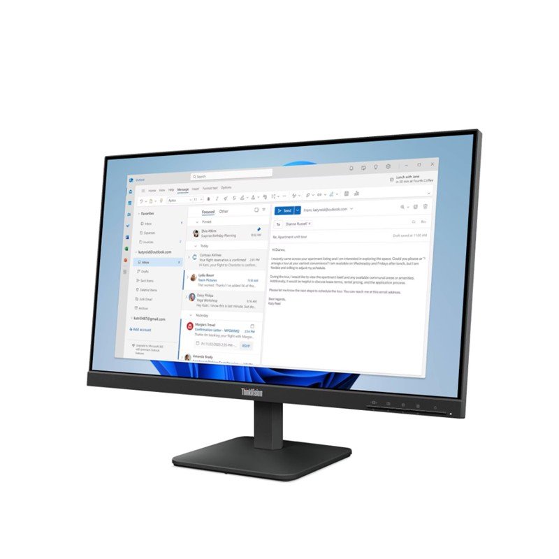 23.8 LENOVO S24-4E THINKVISION 64B5KAT1TK 4MS 100HZ HDMI+VGA WLED MONITOR (3 YIL GARANTİ) - Görsel 3