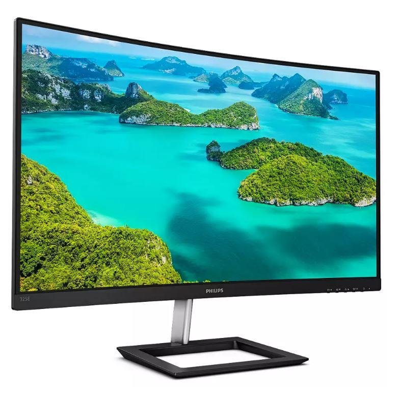 31.5 PHILIPS 325E1C/00 4MS 75MHZ 1XVGA 1XHDMI 1XDP 2K WQHD 2560X1440 FLICKER-FREE FREESYNC YÜKSEKLİK AYARI CURVED SİYAH - Görsel 2