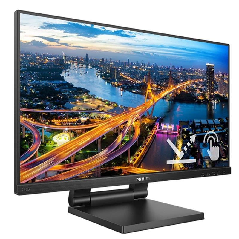 24 PHILIPS 242B1TC/00 IPS 4MS 75MHZ 1XVGA 1XHDMI 1XDP USB 3.2 FHD 1920X1080 HOPARLÖR DOKUNMATİK EKRAN VESA - Görsel 2