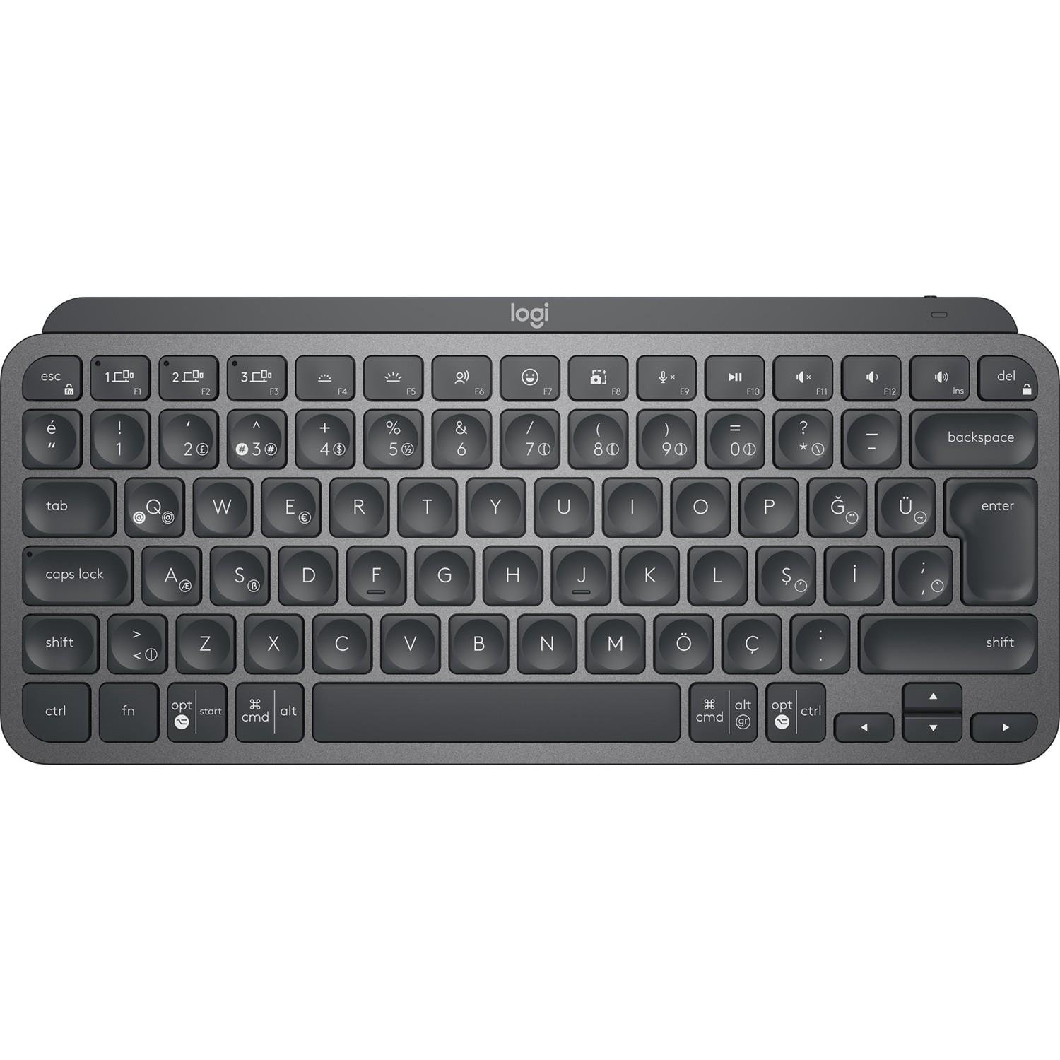 LOGITECH MX KEYS MINI MINIMALIST KABLOSUZ BLUETOOTH AYDINLATMALI Q TR KLAVYE SİYAH 920-010504