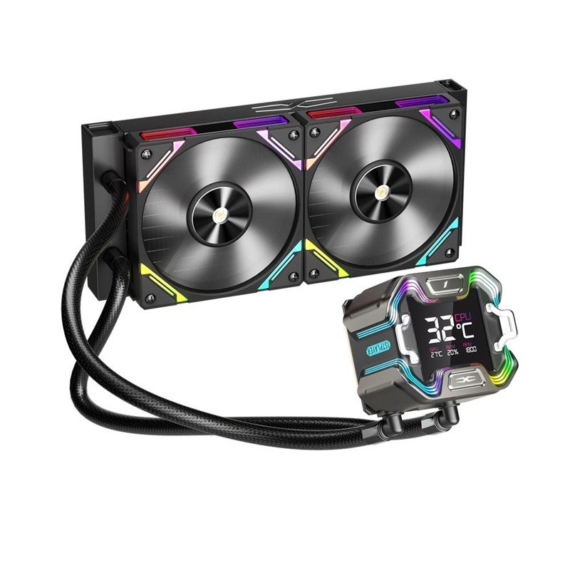 1ST PLAYER X STARSHIP E X240E MM SİYAH ARGB DİJİTAL EKRAN AM5 / LGA 1851 İŞLEMCİ SIVI SOĞUTUCU - Görsel 2